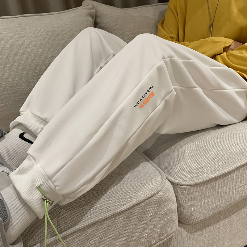 Spring and summer new men's legged drawstring men's Pants Capris sweatpants color Drawstring