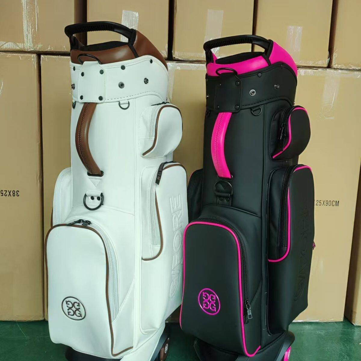 时尚配色高尔夫球包 轻便拉轮包 耐磨防水男女通用 送透明帽套