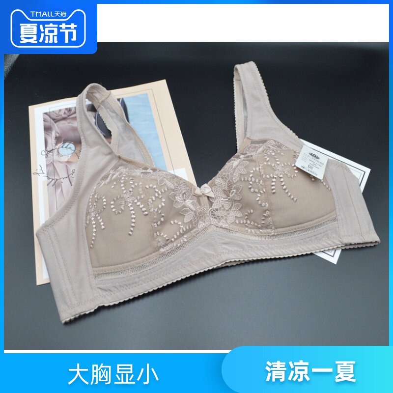 韩国进口薄款大码女无钢圈聚拢侧收副乳款零压迫防外扩美背款胸罩