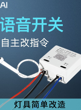 语音智能开关声控口令识别无线遥控模块控制器卧室家用装灯具改造
