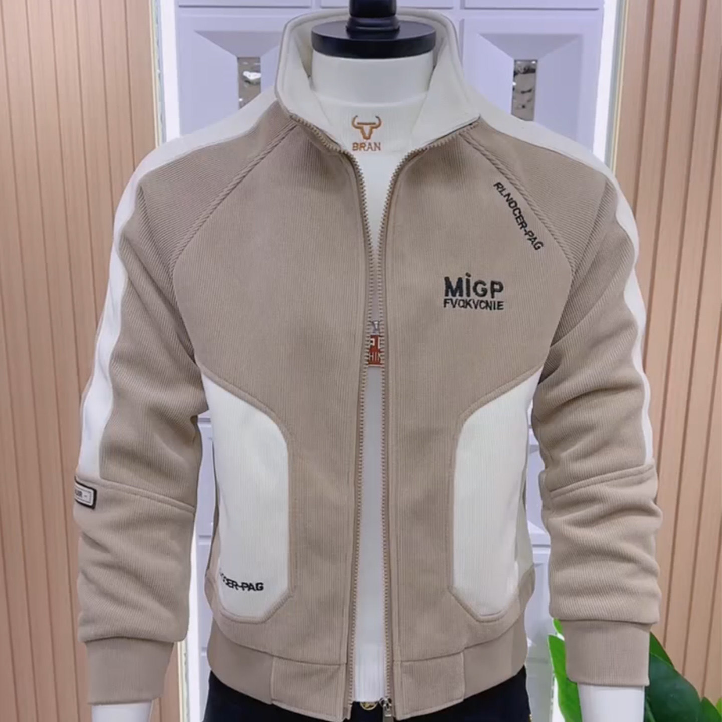 拼色棉服外套男冬季新款韩版潮流痞帅立领男士夹克加绒加厚棉衣