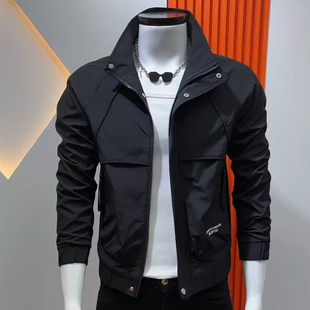 秋季外套男立领时尚潮流简约男士夹克高级感韩版新款精神小伙上衣