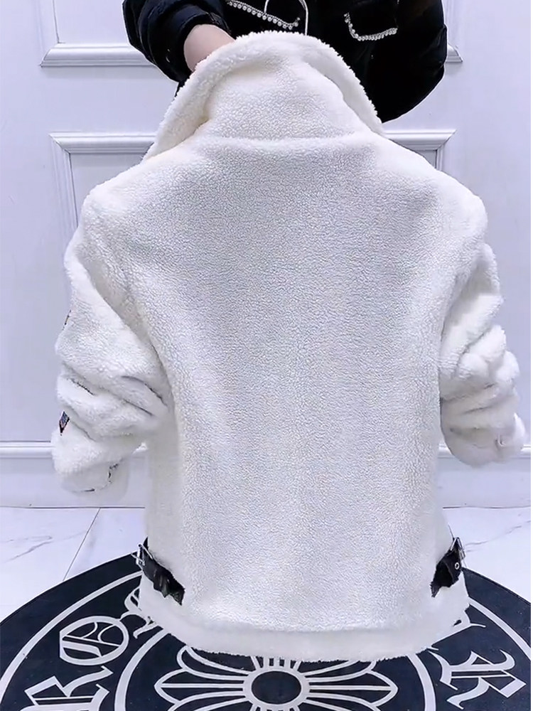 WINTER JACKET MENS FASHION BRAND STAND COLLAR THICKENED EMBROIDERED LAMB WOOL COTTON CLOTHING WARM KOREAN VERSION OF THE SHORT INTERNET CELEBRITY MENS COTTON CLOTHES