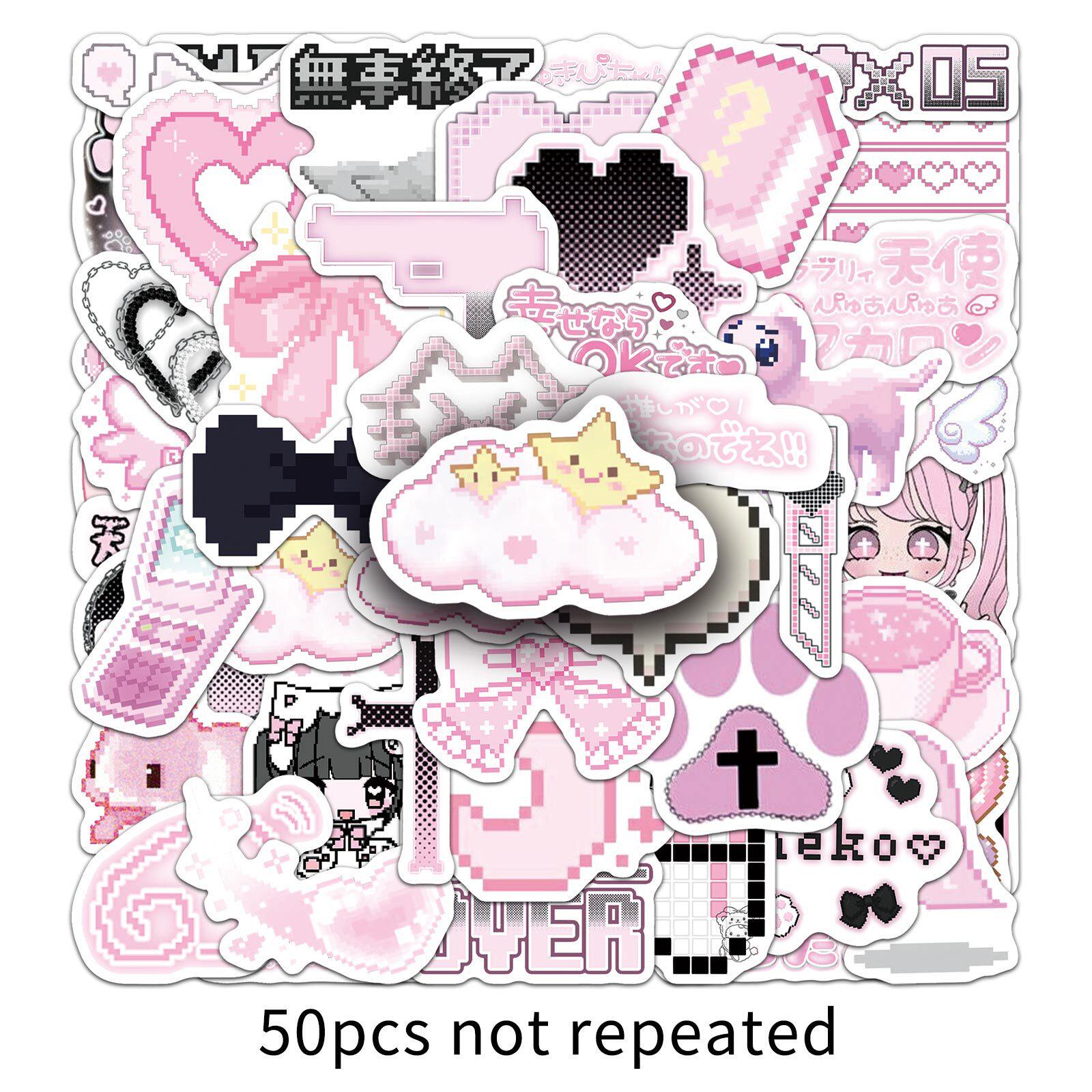 thumbnail for 50 black pixel style stickers, sick mines, contrast, dark and waterproof, decoration, computer mobile phone, notebook stickers
