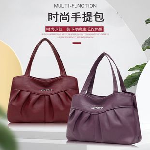 中年PU女包新款潮软皮妈妈包  女士手拎包OL通勤上下班手挽小包包