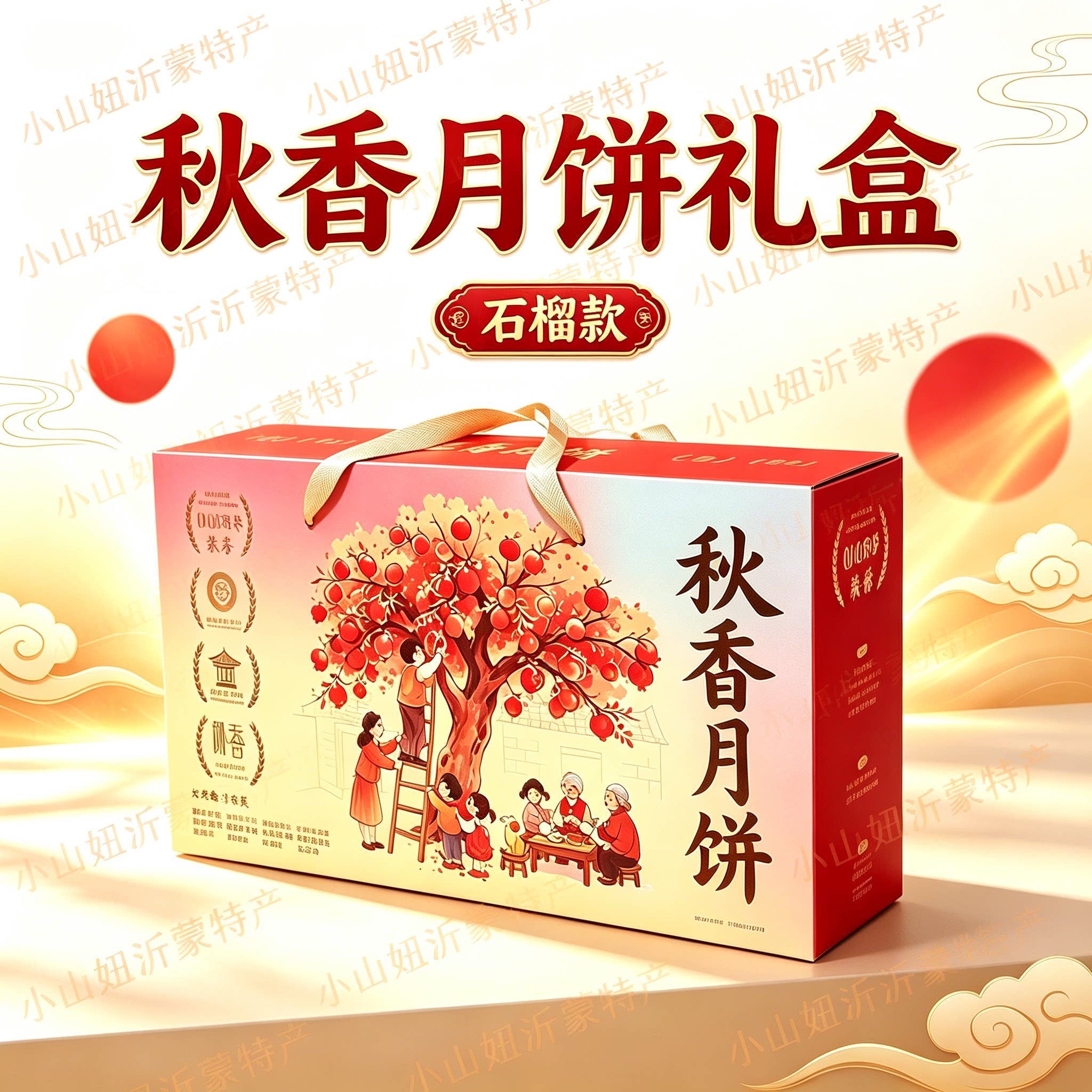 秋香月饼礼盒装苏式酥皮老式五仁散装多口味豆沙中秋节送礼团购