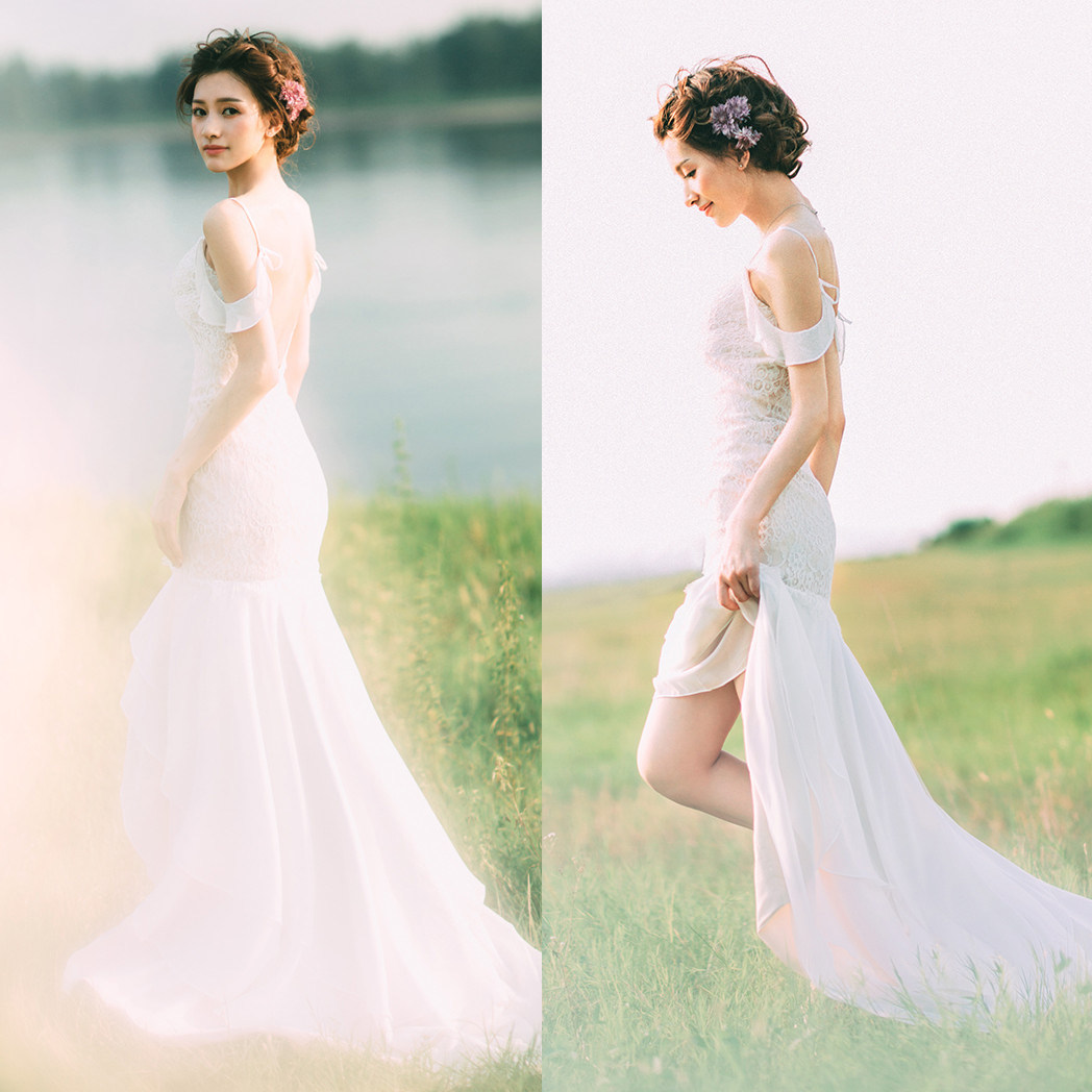 Sen family Aesthetic sexy Backless Lace Tailing Show thin Fishtail skirt Europe and America Travel Photography Wedding dress Lawn fish tail Wedding dressin the Women's clothing/Boutique , Wedding/Cheongsam/Formal dress , Wedding  category - from Buy2taobao.com to provide professional Taobao agent buy service