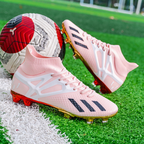 新款高帮足球鞋男成人球鞋TF碎钉青少年儿童人造草地训练比赛用鞋