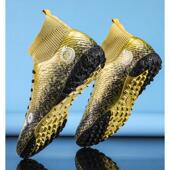 C罗高帮足球鞋 男女ag长钉tf碎钉小学生男童青少年草地比赛训练鞋