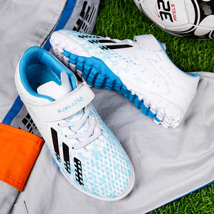 足球鞋碎钉男儿童不系鞋带魔术贴透气耐磨学生小童女孩女童专用鞋