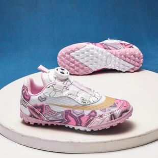 2025新款女孩夏季透气网面儿童足球鞋男TF碎钉纽扣小孩学生训练鞋