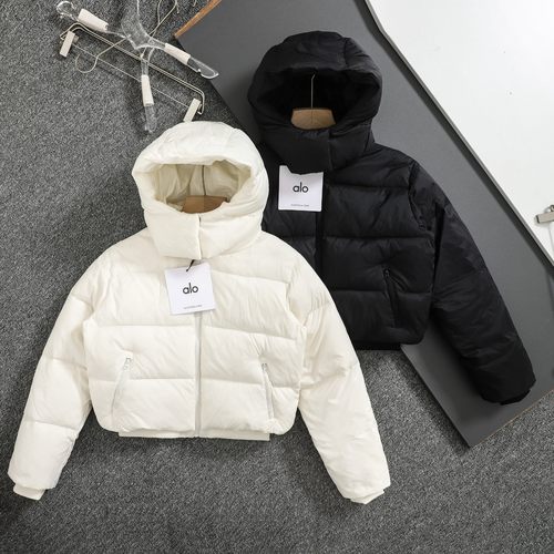 官网正品ALO休闲女短款羽绒服修身简约加厚户外冬季连帽防风外套