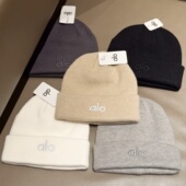 冬季 官网正品 ALO多色针织帽子弹力时尚 毛线冷帽保暖男女字母刺绣