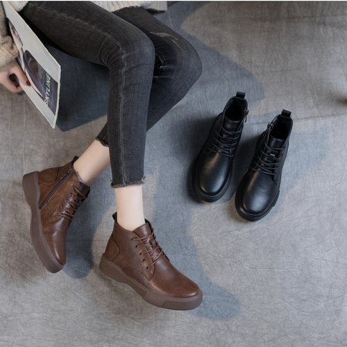 百丽夏2025新款英伦风马丁靴女