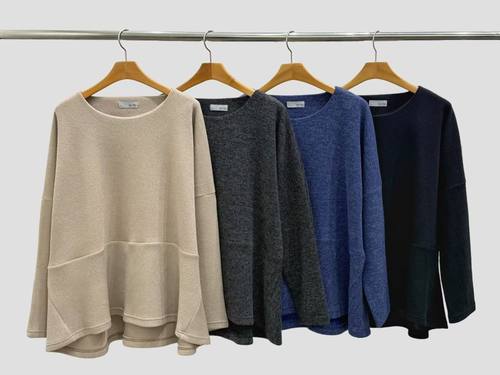 韩国东大门2026春新品Neutra时尚百搭纯色圆领套头下摆上衣