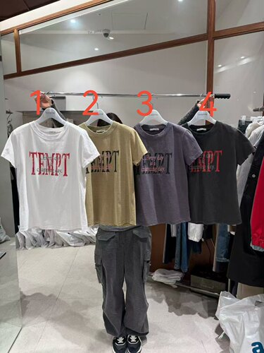 韩国东大门代购2026夏季新品tempting圆领字母印花纯色短袖T恤
