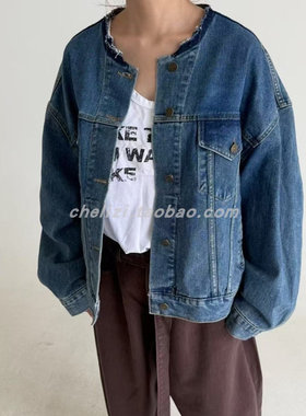 韩国东大门2025秋季新款ITZEL时尚潮流个性百搭宽松显瘦牛仔外套