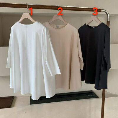 韩国东大门2026春季新款cobalt blue宽松减龄纯色套头休闲中袖衫