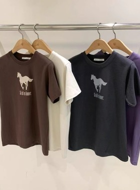 韩国东大门2025冬季新品select market简约休闲百搭圆领短袖T恤