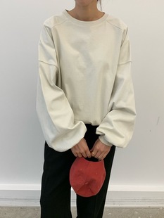 韩国东大门代购 2025秋冬新品cobalt blue 圆领宽松卫衣