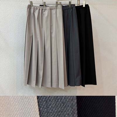 韩国东大门正品2026春夏新品collected 松紧腰纯色百褶半身裙