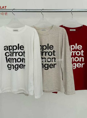 韩国东大门2025秋季新品SLAT简约休闲日常百搭英文字母长袖T恤