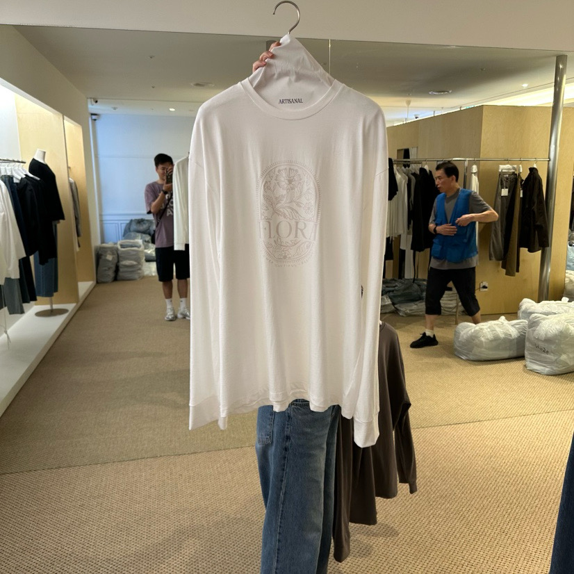 韩国东大门2025秋季新品ARTISANAL时尚百搭圆领长袖宽松T恤女