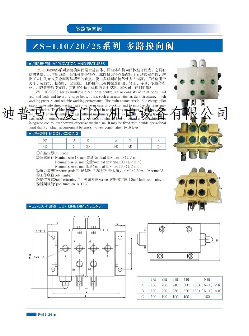 WANKE多路阀ZS-L10E ZS-L10F ZS-L20E ZS-L20F ZS-L25E ZS-L25F