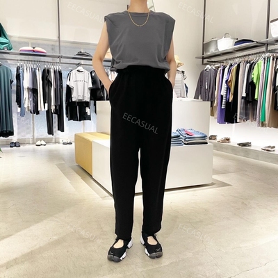 新品 ENFOLD23SS定番松紧系带腰长裤锥形裤 高弹力面料