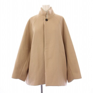 suzuki takayuki 米色羊毛羊绒立领外套毛呢大衣 女款 日本制