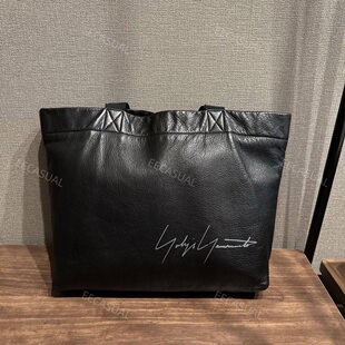 国内现货 山本耀司 Yohji 黑色 牛皮 签名包 大包 托特包