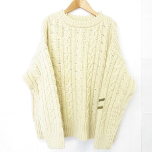 45R 象牙白绞花针织毛衣外套 女款 经典学院风复古毛衣