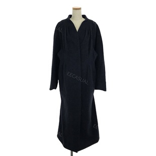 新品 Mame Kurogouchi海蓝色鱼尾长款羊毛毛呢外套大衣 18AW