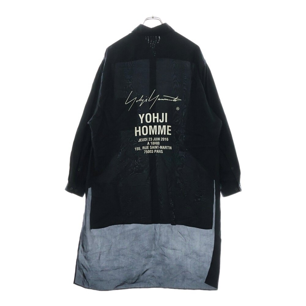 山本耀司 Yohji POUR HOMME 18SS 黑色字母logo长袖衬衫外套