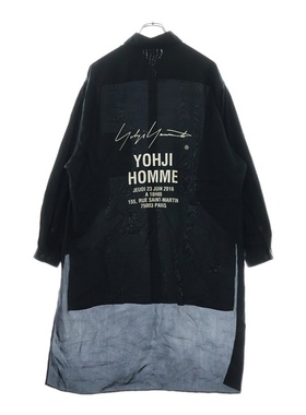 山本耀司 Yohji POUR HOMME 18SS 黑色字母logo长袖衬衫外套