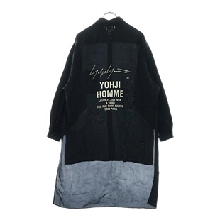 山本耀司 Yohji POUR HOMME 18SS 黑色字母logo长袖衬衫外套