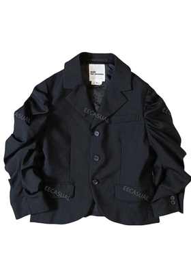 cdg Noir Kei Ninomiya 二宫启 黑色褶皱袖100羊毛西装外套 20AW