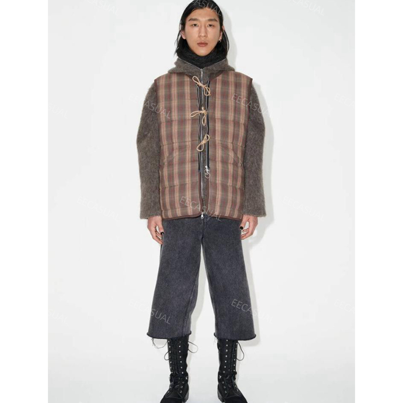 2025秋冬美式格子坎肩马甲