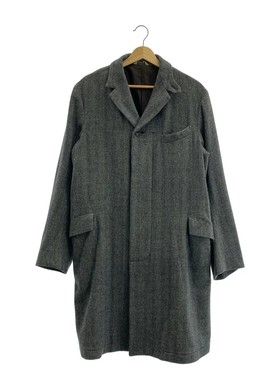 ARTS SCIENCE  灰色羊毛羊绒人字纹切斯特毛呢大衣 女中长款外套