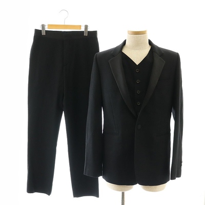 ANN DEMEULEMEESTER 羊毛真丝外套背心裤子三件套装