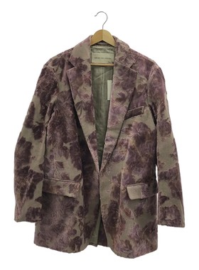 新品 Dries Van Noten dvn 紫色植绒印花西装夹克  23AW