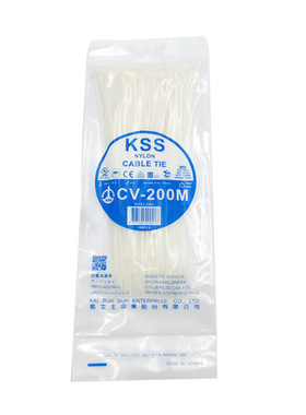 凯士士CV-200M 白色自锁式扎带2.5*203 台湾kss尼龙扎线带cv200m