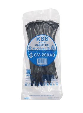 台湾kss扎带CV-200AB 尼龙扎带4*200mm黑色凯士士自锁式扎带200ab