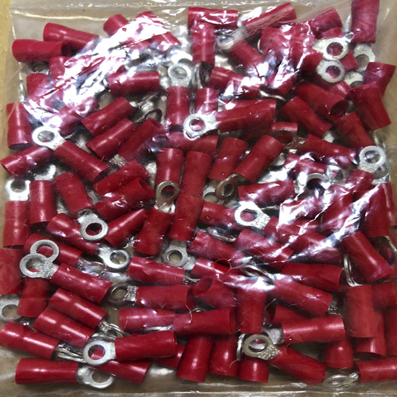 源利RV/TVR1.25-6圆形预绝缘紫铜镀锡端子RoHSUL认证100只1.5平方