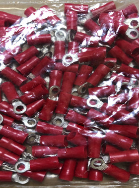 源利RV/TVR1.25-6圆形预绝缘紫铜镀锡端子RoHSUL认证100只1.5平方