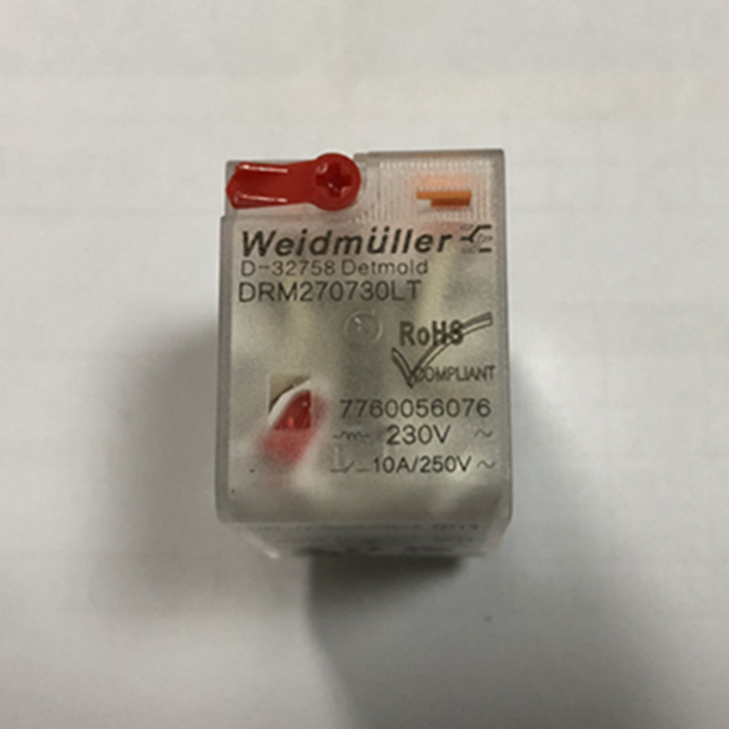 魏德米勒继电器 DRM270730LT 2开2闭 10A AC230V 8脚带灯带测试杆