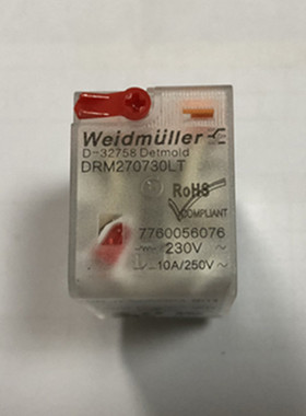魏德米勒继电器 DRM270730LT 2开2闭 10A AC230V 8脚带灯带测试杆