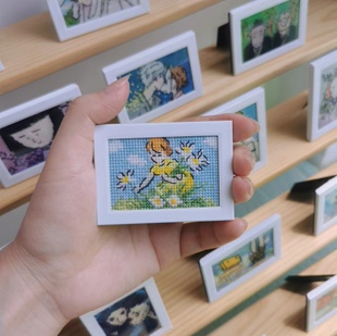 创意十字绣迷你采花姑娘手工材料包装饰