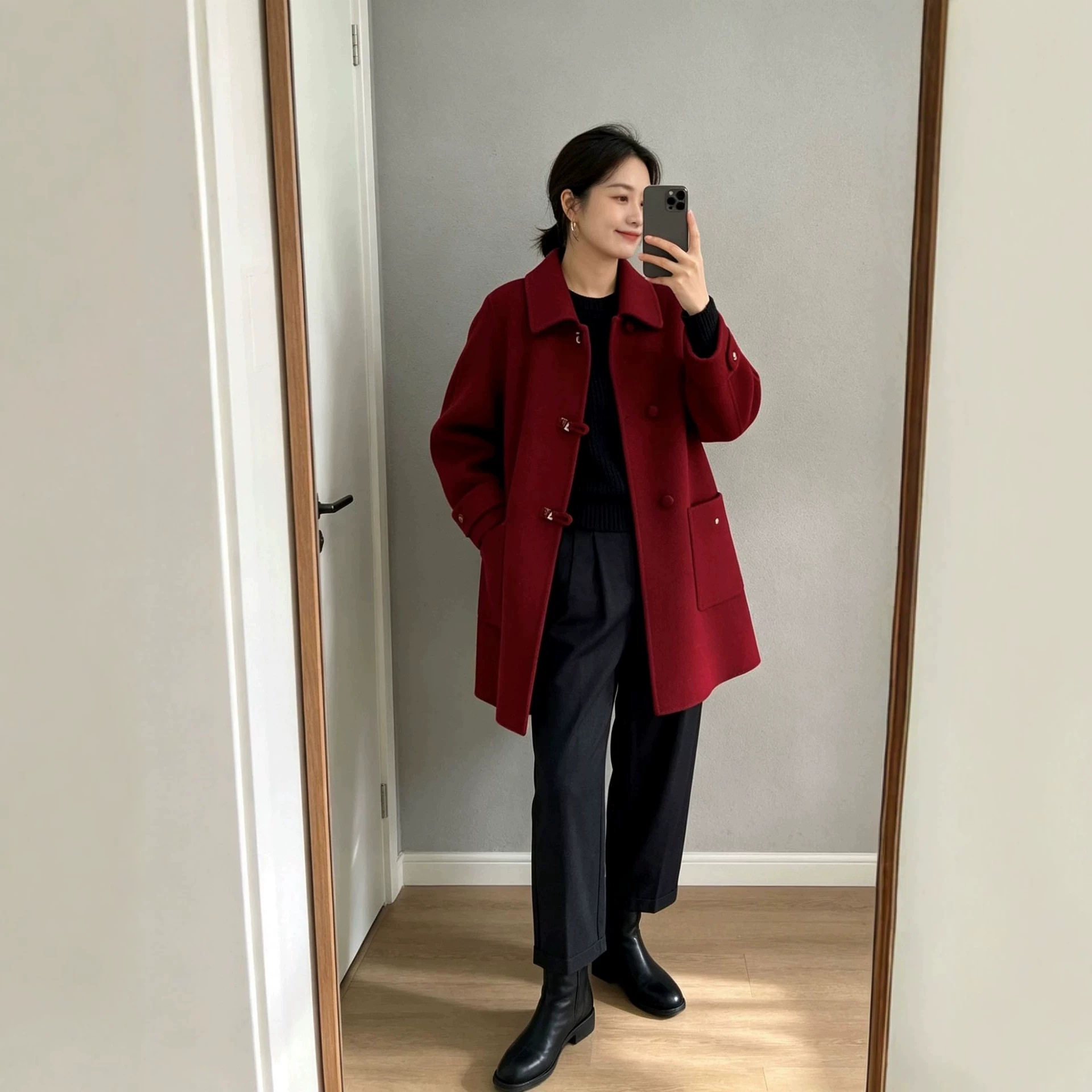 巨好看高端双面羊绒大衣2026秋冬新款中长款羊毛外套女款毛呢大衣