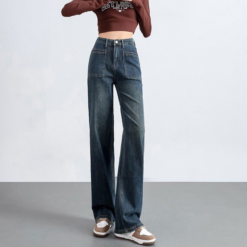 今年流行爆款弹力微喇牛仔裤女2026春装新款高腰显瘦提臀喇叭裤子